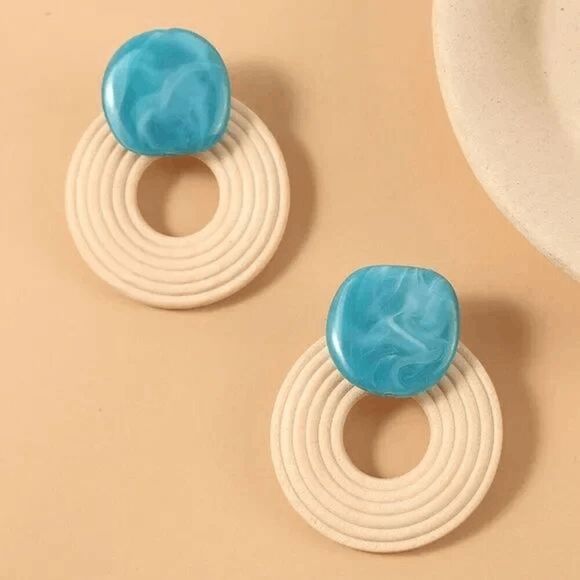 2/$21 Bohemian Wooden Round Ladies Earrings - Picture 4 of 7